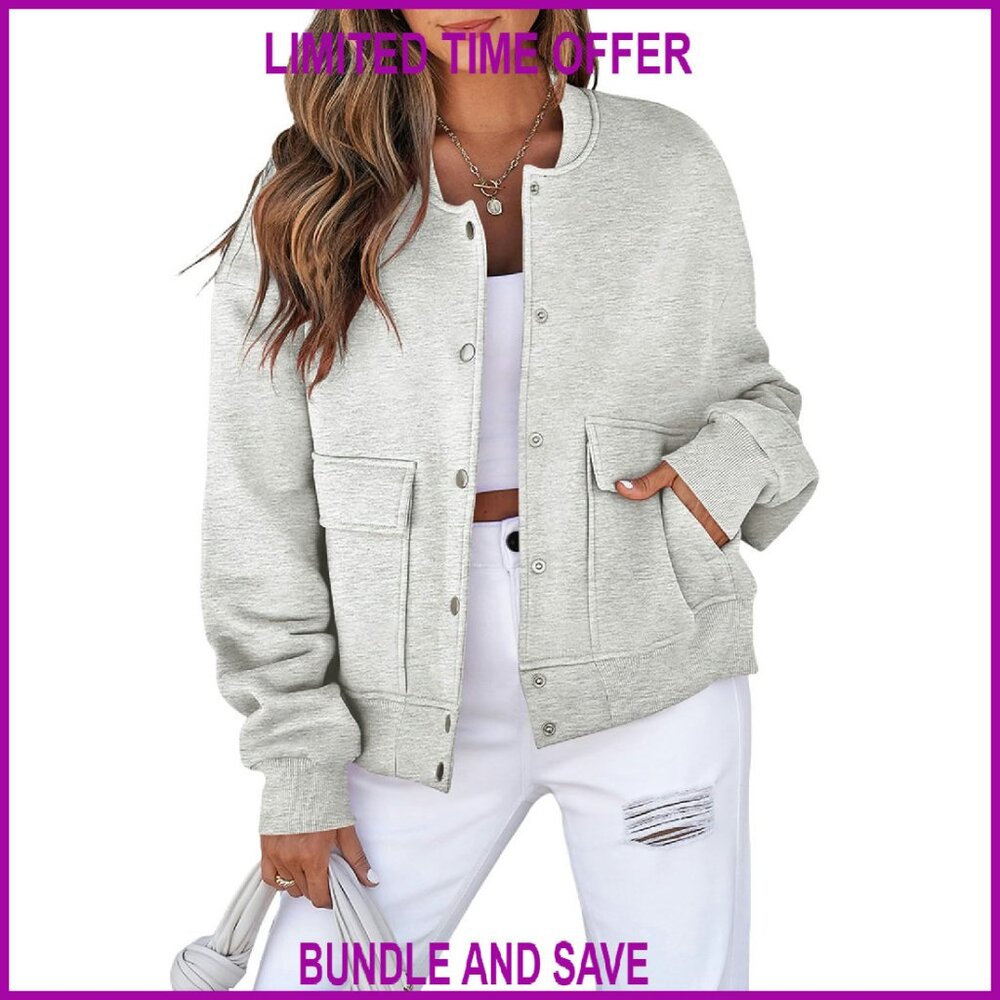 Lightweight Cropped Shacket Jacket With Pockets, … - image 1